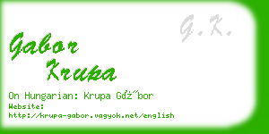 gabor krupa business card